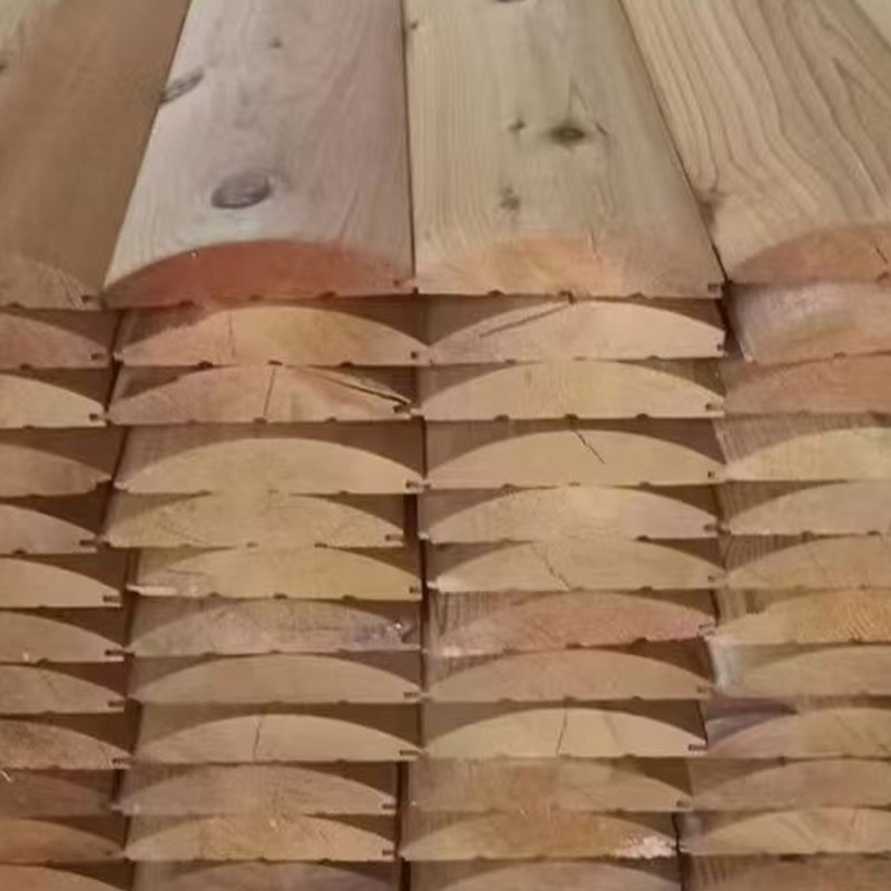 Douglas Fir D-Log Dış Cephe Kaplaması