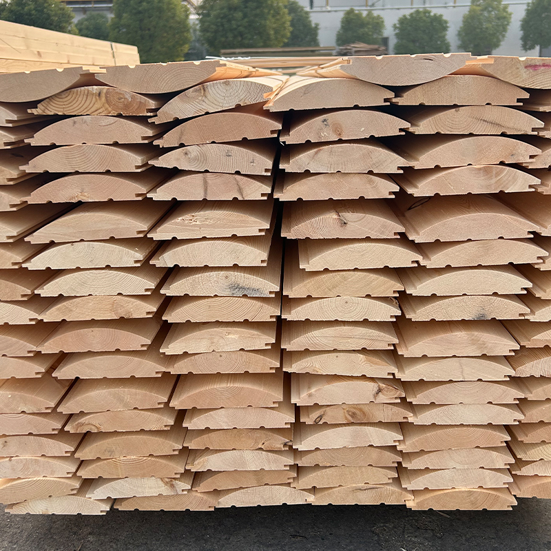 Douglas Fir D-Log Dış Cephe Kaplaması Douglas Fir D-Log Dış Cephe Kaplaması