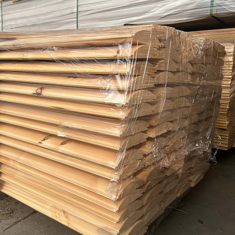 Douglas Fir D-Log Dış Cephe Kaplaması Douglas Fir D-Log Dış Cephe Kaplaması